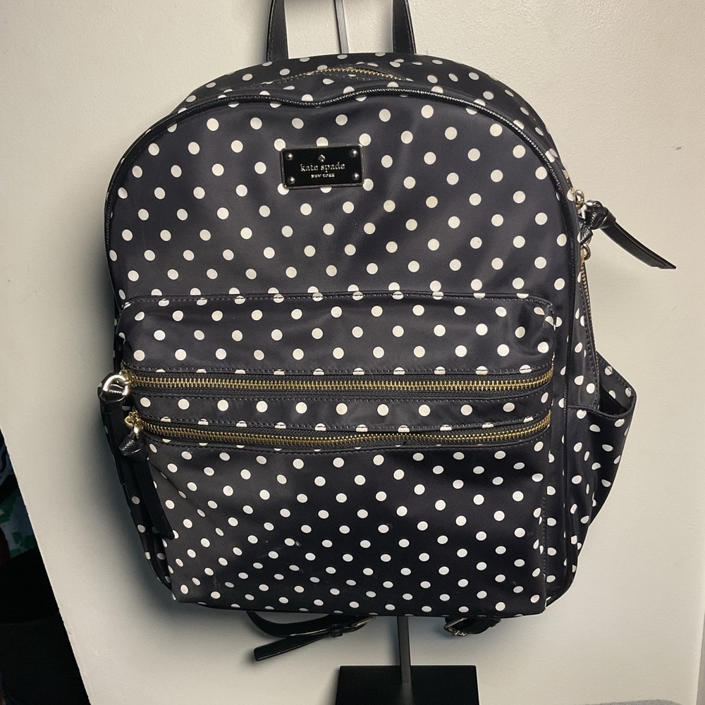 Kate Spade Black and White Polka Dot Backpack